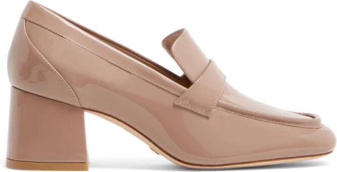 Stuart Weitzman Sleek 60 Loafer Moderne Twist op Klassieke Stijl Beige Dames