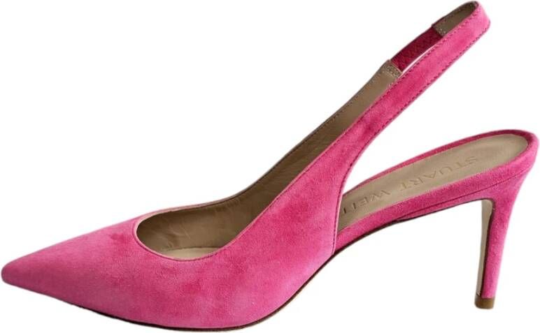 Stuart Weitzman Sling Pump met Puntige Neus Pink Dames