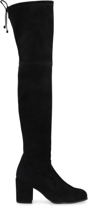 Stuart Weitzman Stretch suède over de knie laarzen Black Dames