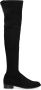 Stuart Weitzman Stretch Suède Overknee Laarzen Black Dames - Thumbnail 1