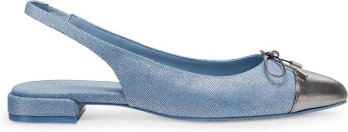 Stuart Weitzman Strik Slingback Platte Blue Dames