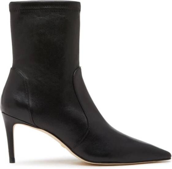 Stuart Weitzman Stretch Bootie Hak Moderne Pasvorm Black Dames