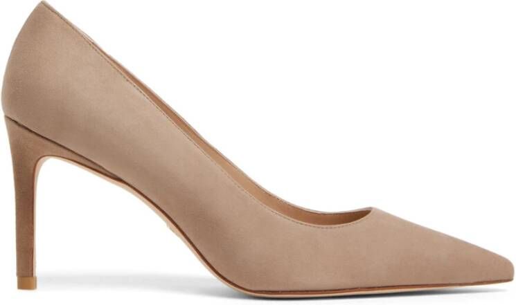 Stuart Weitzman Suède Puntige Pump Beige Dames