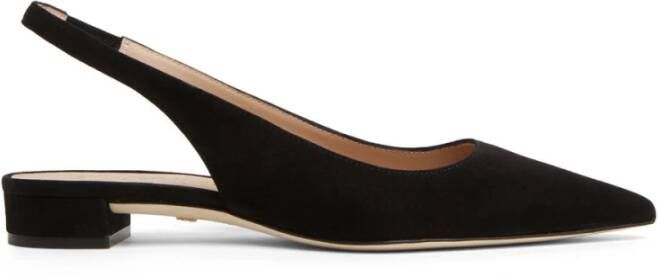 Stuart Weitzman Suede Slingback Ballerina`s Black Dames