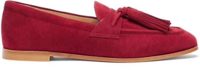 Stuart Weitzman Tassel Loafer met Houten Zool Red Dames