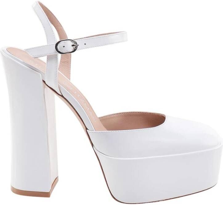 Stuart Weitzman Verhoog je stijl met Platta Sandalererer White Dames