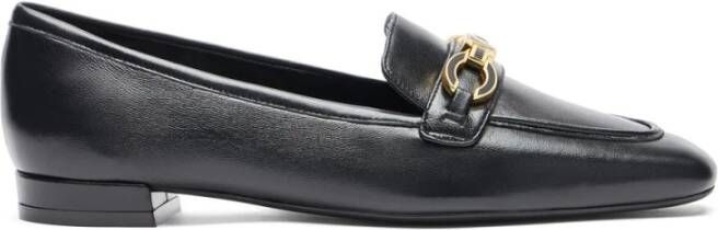 Stuart Weitzman Vierkante Loafer met SW Logo Ornament Black Dames