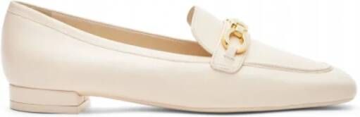 Stuart Weitzman Vierkante Signature Mocassins White Dames