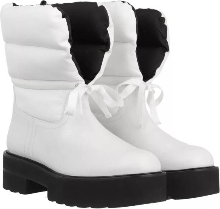 Stuart Weitzman Wit Zwart Ultralift Btie Leren Laarzen White Dames