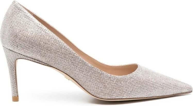 Stuart Weitzman Metallic puntige pumps Gray Dames