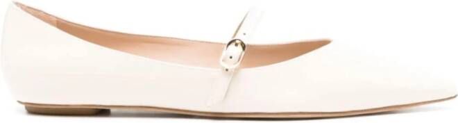 Stuart Weitzman Witte Ballerina Schoenen voor Vrouwen White Dames