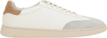 Stuart Weitzman Witte Leren Lage Sneakers White Heren