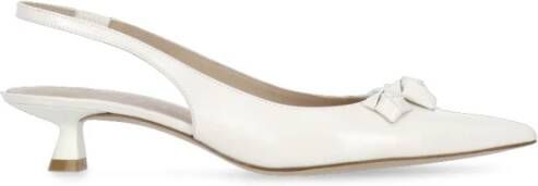 Stuart Weitzman Witte leren slingback met hak White Dames