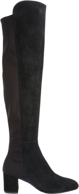 Stuart Weitzman Yuliana Suède Overknee Laars Black Dames