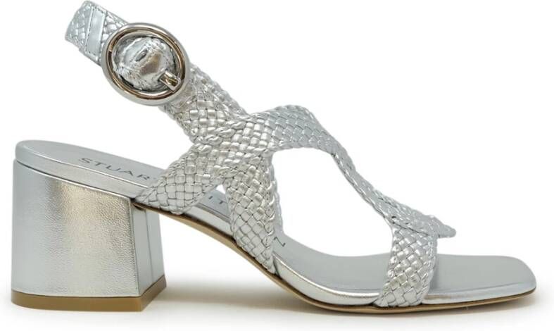 Stuart Weitzman Zilveren Leren Sandalen Wvette Ss24 Gray Dames