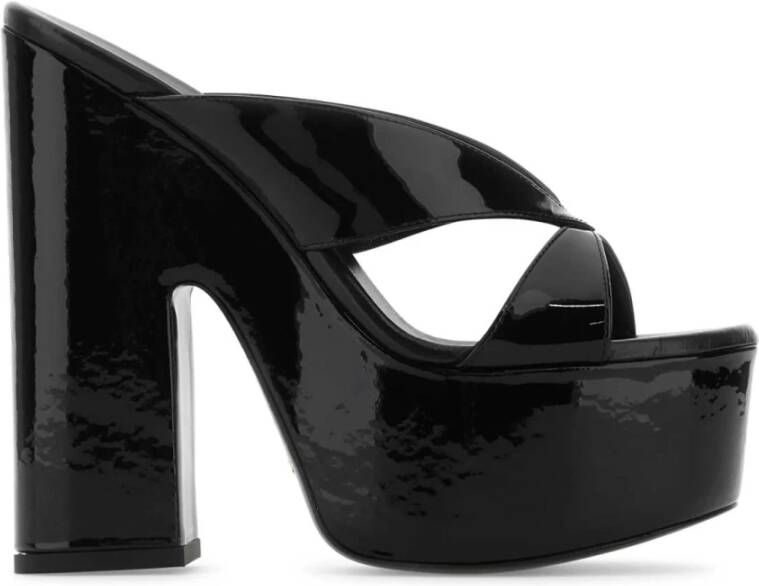 Stuart Weitzman Zwarte Leren Miami SoHigh 145 Muiltjes Black Dames