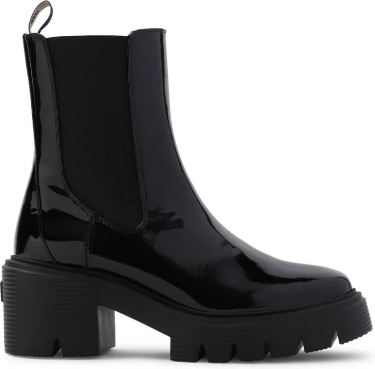 Stuart Weitzman Zwarte enkellaarsjes met 6cm hak Black Dames