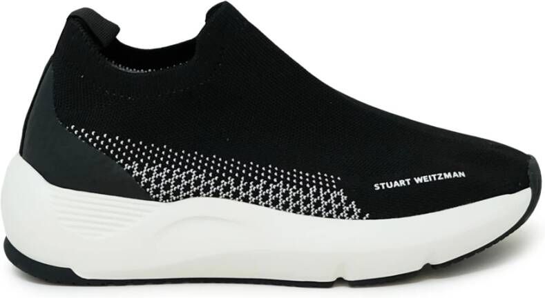 Stuart Weitzman Zwarte Gebreide Sneaker SW Glide Black Dames