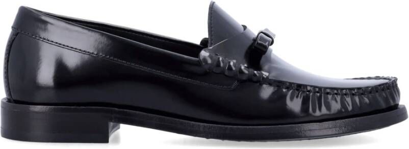 Stuart Weitzman Zwarte Gesloten Boog Loafer Schoenen Black Dames