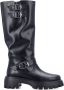 Stuart Weitzman Zwarte Gesloten Leren Moto Laars Black Dames - Thumbnail 1