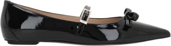 Stuart Weitzman Zwarte lakleren Mary-Jane platte schoenen Black Dames