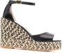 Stuart Weitzman Zwarte Leren Espadrille Sleehak Sandalen Black Dames - Thumbnail 1