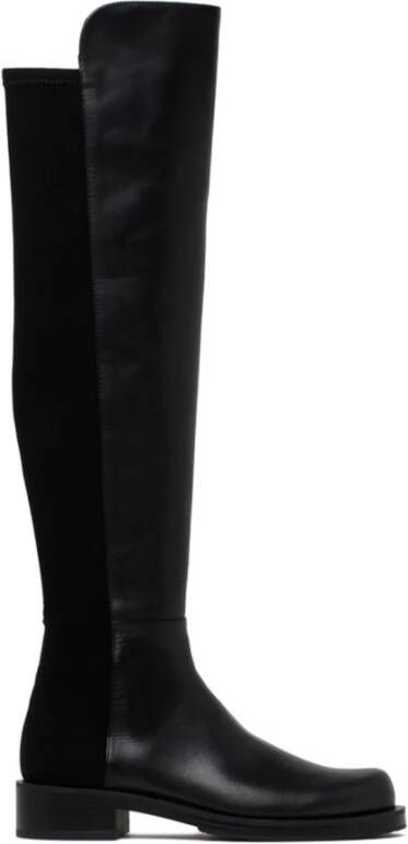 Stuart Weitzman Zwarte Leren Kniekousen Black Dames