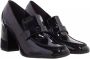 Stuart Weitzman Zwarte leren loafer met blokhak Black Dames - Thumbnail 1