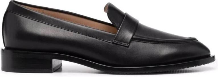 Stuart Weitzman Zwarte leren loafers Black Dames