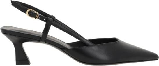 Stuart Weitzman Zwarte leren slingback hakken Black Dames