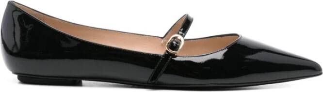 Stuart Weitzman Zwarte platte schoenen Elegant stijl Black Dames