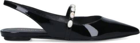 Stuart Weitzman Zwarte Slingback Parel Detail Platte Schoenen Black Dames