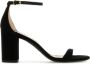 Stuart Weitzman Zwarte suède blokhak sandalen Black Dames - Thumbnail 1