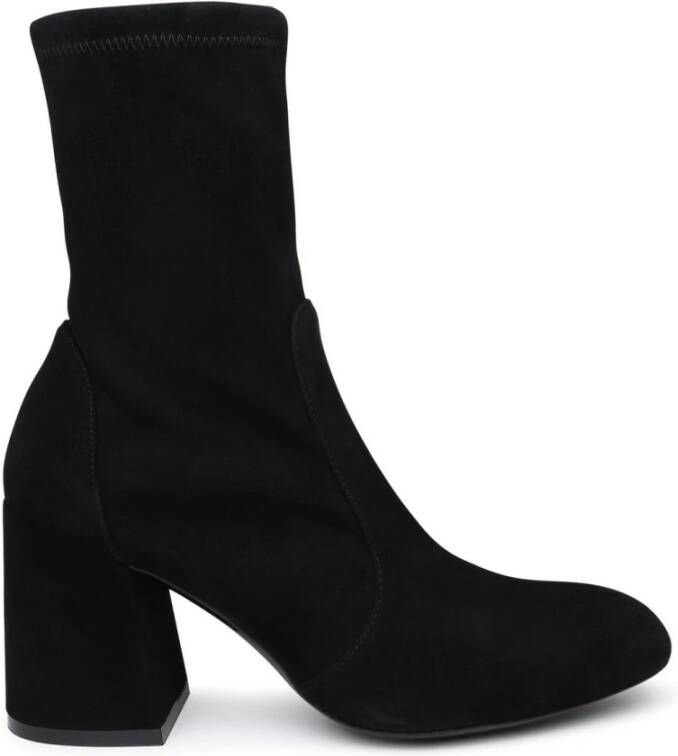 Stuart Weitzman Zwarte Suède Fareblock Haklaarzen Black Dames