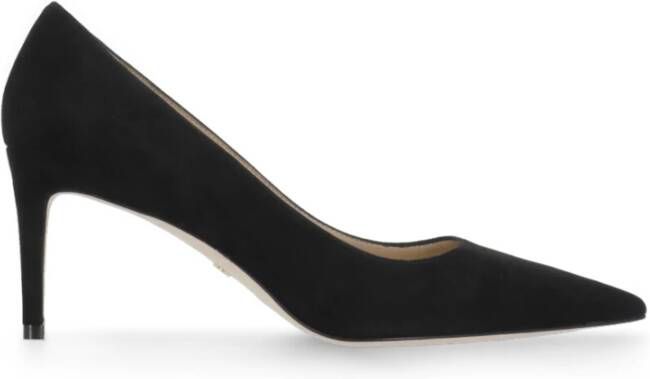 Stuart Weitzman Zwarte Suède Leren Stiletto Hak Decolleté Black Dames