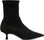 Stuart Weitzman Zwarte Suède Slip-On Kitten Heel Laarzen Black Dames - Thumbnail 1