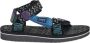 Suicoke Depa Zwarte En Paarse Platte Sandalen Black Unisex - Thumbnail 6