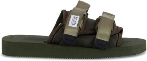 Suicoke Groene Sandalen Moto Cab Witte Banden Green Heren