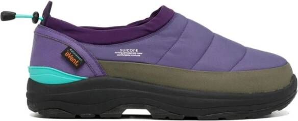 Suicoke Paarse Mesh Sneakers met Gewatteerd Ontwerp Purple Heren