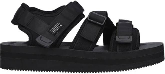 Suicoke Zwarte Synthetische Sandalen met EVA Voetbed Black Heren