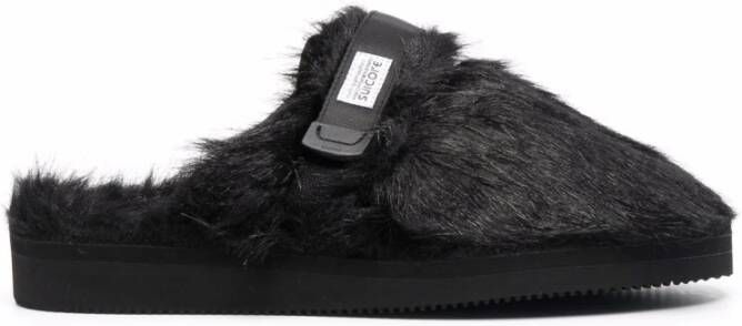 Suicoke Stijlvolle Zwarte Harige Instap Sandalen Black Heren