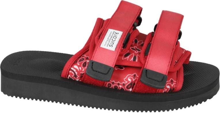 Suicoke Rode en zwarteylon Moto-CAB-PT02 Sandaal Red Dames