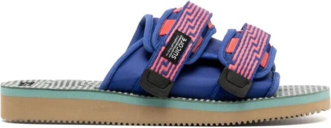 Suicoke Vibrant Blauw en Oranje Jacquard Sandalen Orange Heren