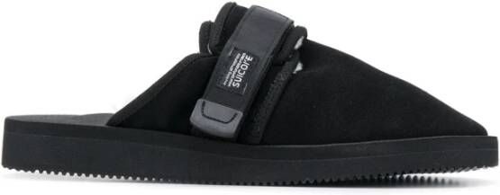 Suicoke Zwarte Leren Muiltjes Sandalen Black Dames