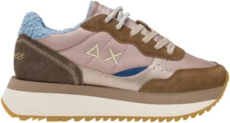 Sun68 Beige Platte Schoenen met Eco-Leer Inzetstukken Beige Dames