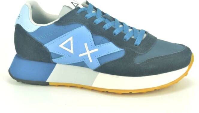 Sun68 Blauw Combi Runner Sneakers Blue Heren