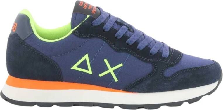 Sun68 Blauwe Heren Sneakers TOM Fluo Blue Heren