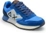 Sun68 Blauwe Leren Sneakers Jaki Solid Blue Heren - Thumbnail 1