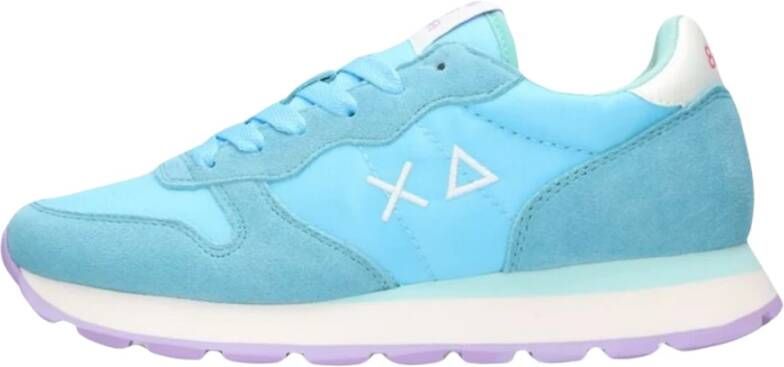 Sun68 Blauwe Nylon Sneakers Ally Solid Blue Dames