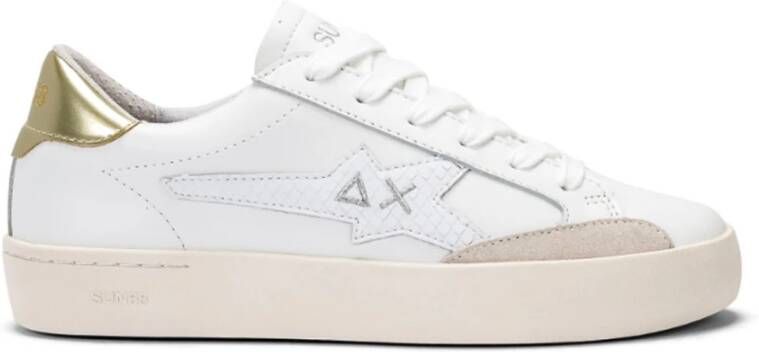 Sun68 Katy Leather Tennisschoenen Wit Goud White Dames